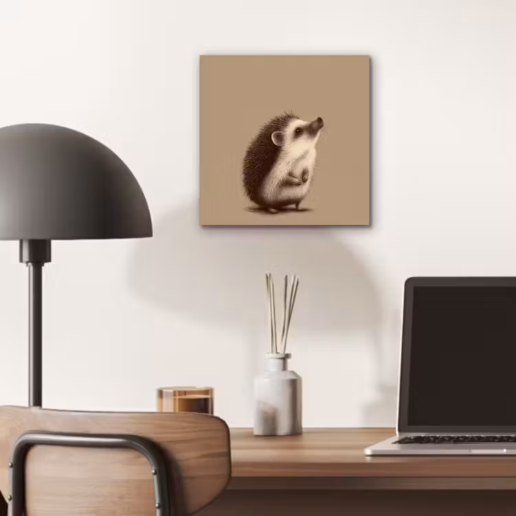 Egel - Snuitje - Bruin - Stekels aluminium wit klein -sfeer5