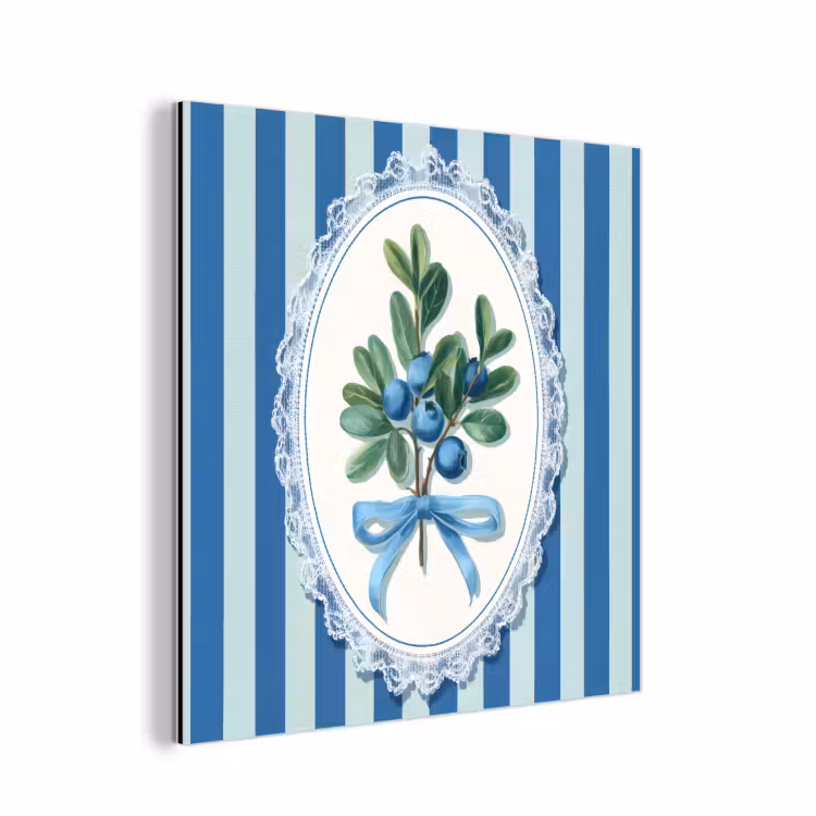 Illustratie - Bessen - Blauw - Strepen aluminium wit klein -3d