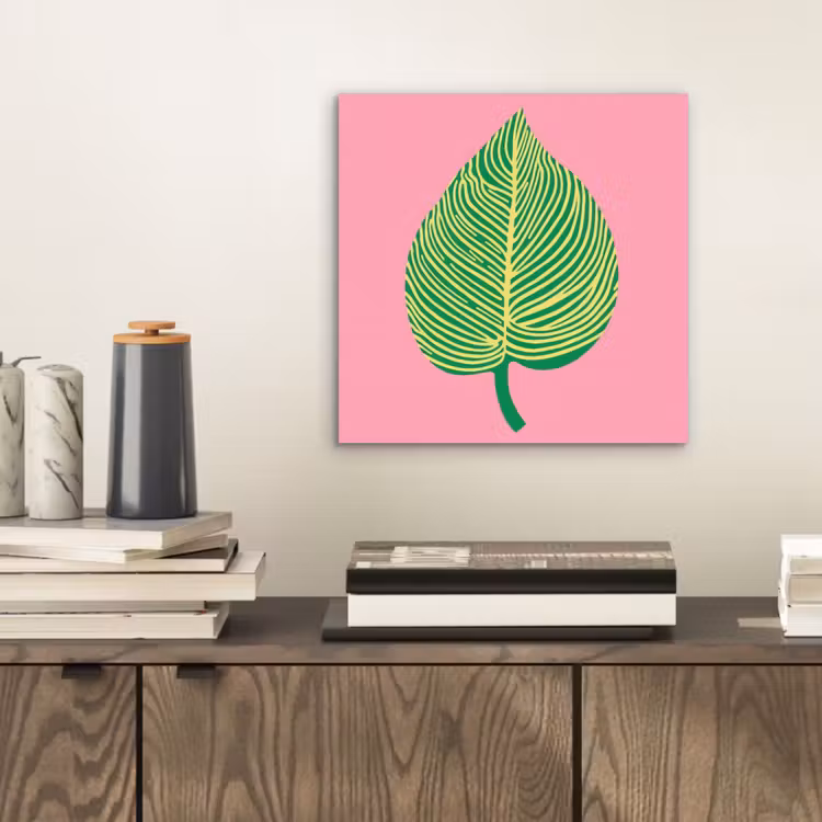 Illustratie - Blad - Minimalistisch - Groen aluminium wit klein -sfeer1