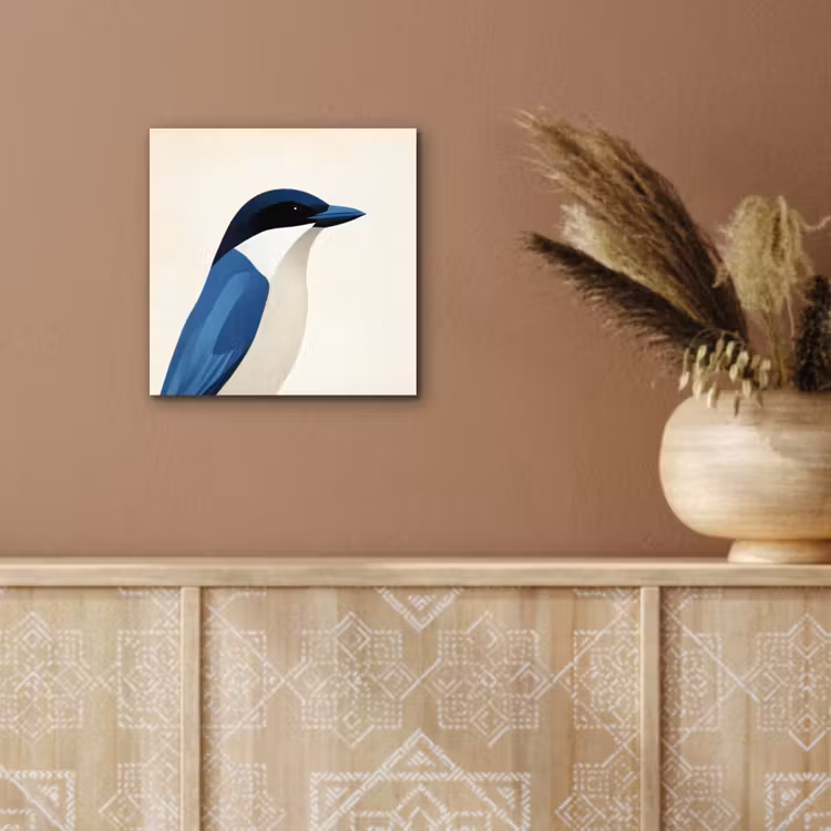 Illustratie - Blauw - Vogel aluminium wit klein -sfeer4