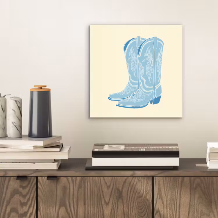Illustratie - Cowboylaarzen - Patroon aluminium wit klein -sfeer1