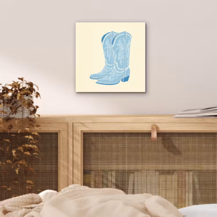 Illustratie - Cowboylaarzen - Patroon aluminium wit klein -sfeer3