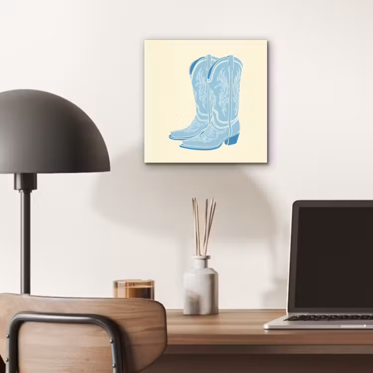 Illustratie - Cowboylaarzen - Patroon aluminium wit klein -sfeer5