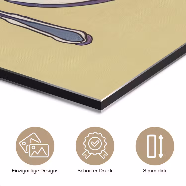 Illustratie - Bord - Bestek - Beige aluminium wit klein -closeup_DE