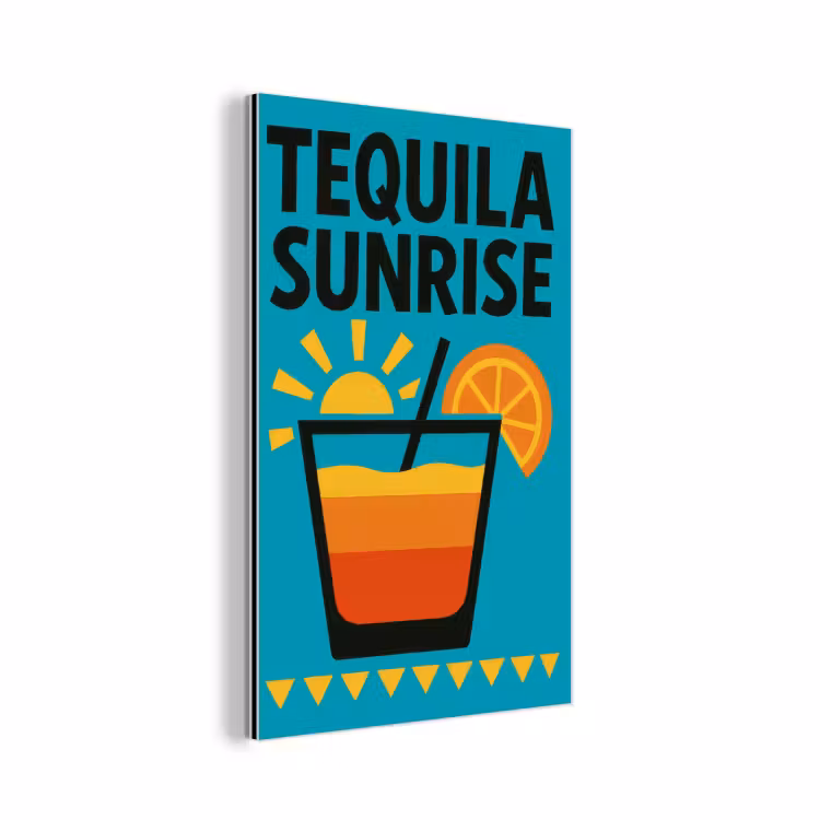 Illustratie - Tequila - Glas - Blauw aluminium wit klein -3d