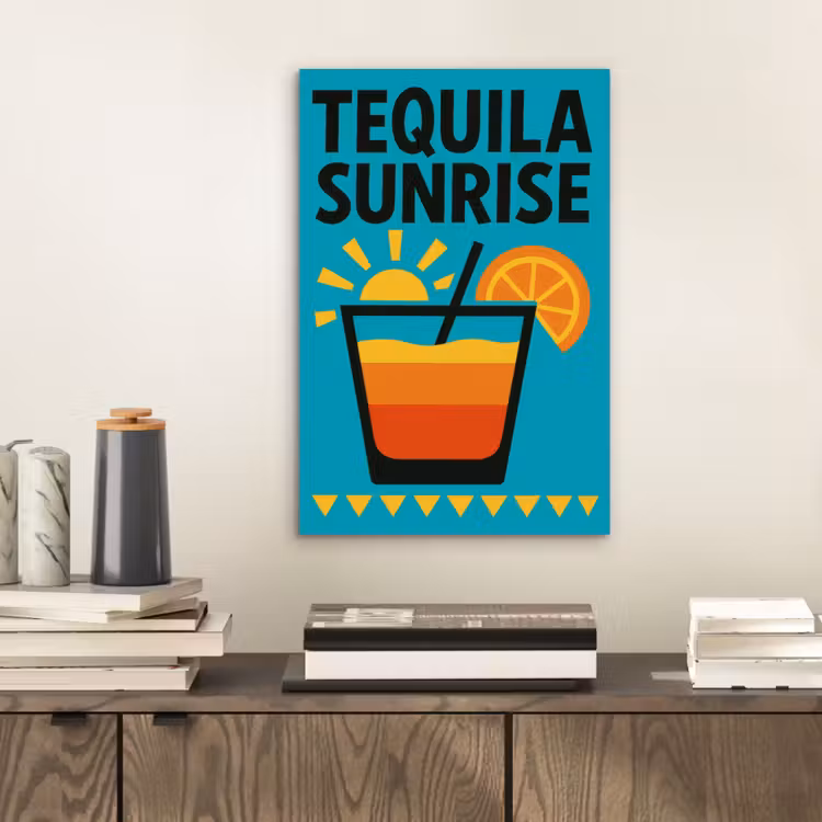 Illustratie - Tequila - Glas - Blauw aluminium wit klein -sfeer1
