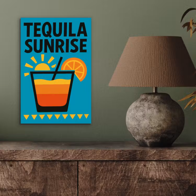 Illustratie - Tequila - Glas - Blauw aluminium wit klein -sfeer2