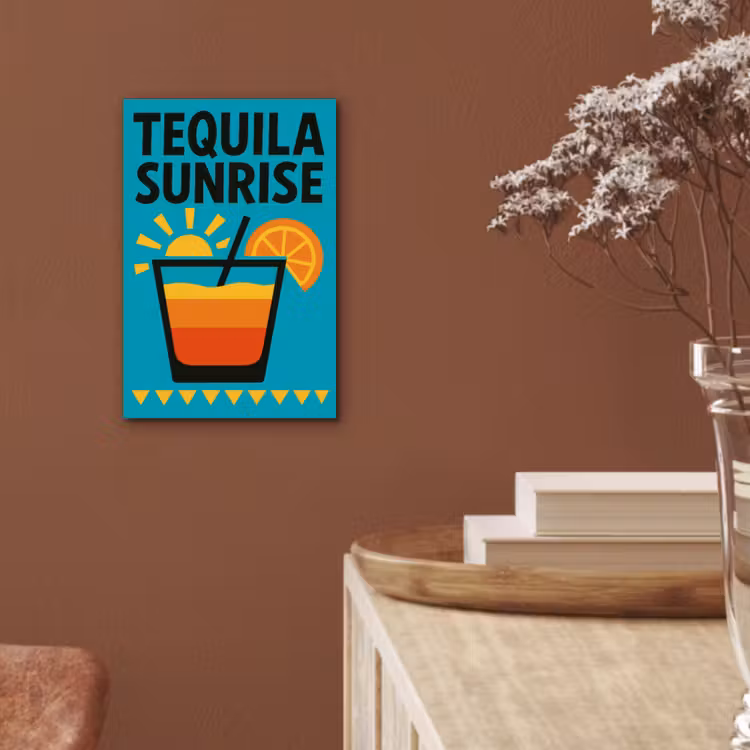 Illustratie - Tequila - Glas - Blauw aluminium wit klein -sfeer4