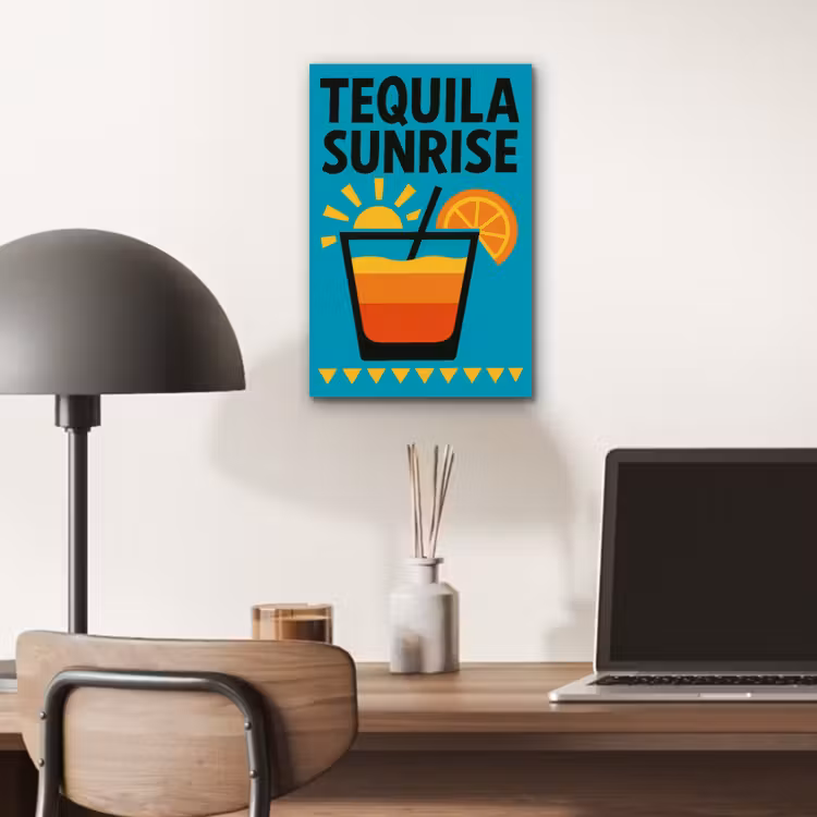Illustratie - Tequila - Glas - Blauw aluminium wit klein -sfeer5