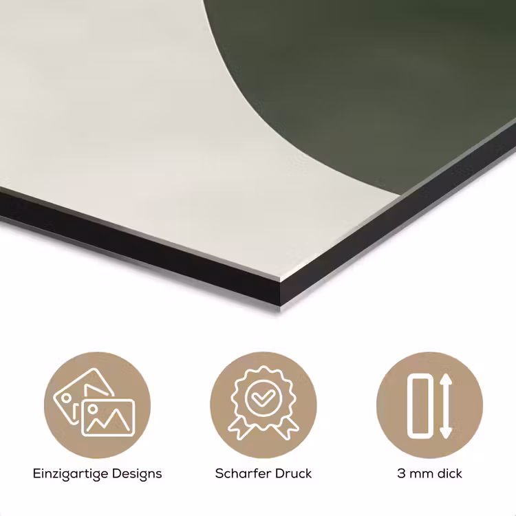 Japandi - Groen - Abstract - Modern aluminium wit klein -closeup_DE