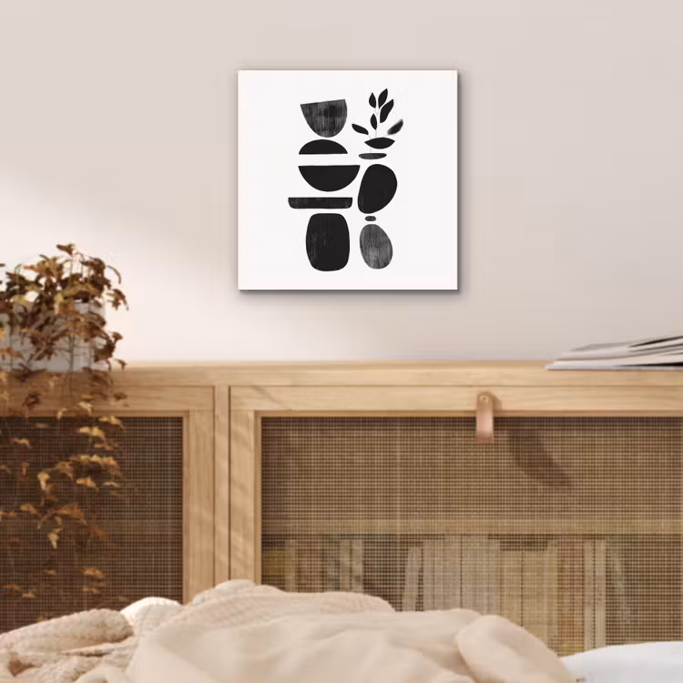 Japandi - Zwart - Abstract aluminium wit klein -sfeer3