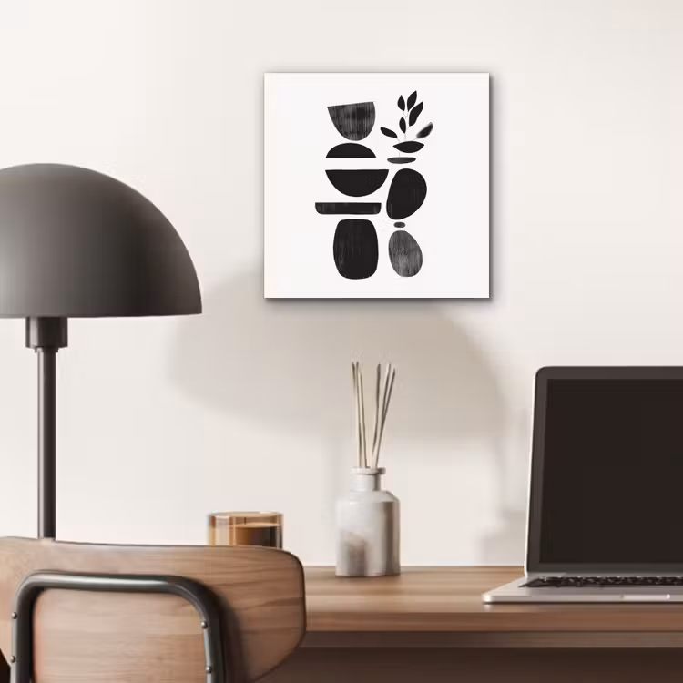 Japandi - Zwart - Abstract aluminium wit klein -sfeer5
