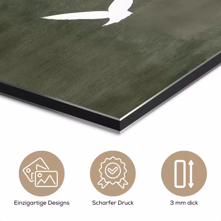 Japandi - Vogel - Groen aluminium wit klein -closeup_DE