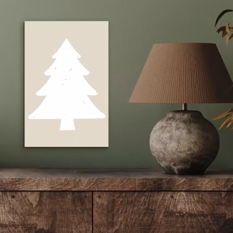 Japandi - Kerstboom - Beige - Kerstversiering aluminium wit klein -sfeer2