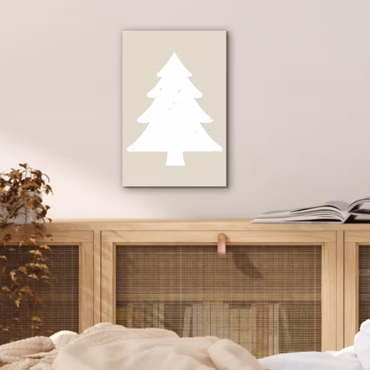 Japandi - Kerstboom - Beige - Kerstversiering aluminium wit klein -sfeer3