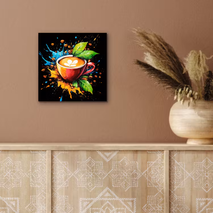 Koffie - Graffiti - Drinken - Abstract aluminium wit klein -sfeer4