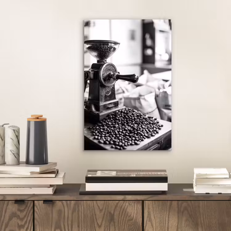Koffiemolen - Gemalen - Vintage aluminium wit klein -sfeer1