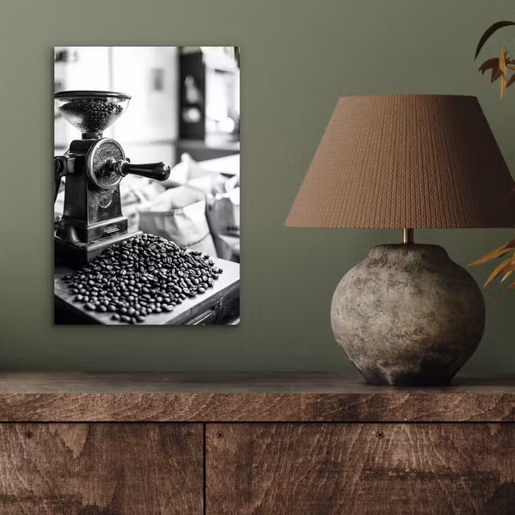 Koffiemolen - Gemalen - Vintage aluminium wit klein -sfeer2