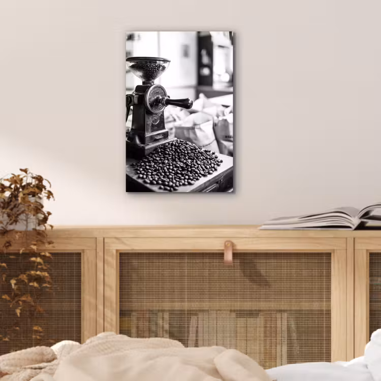 Koffiemolen - Gemalen - Vintage aluminium wit klein -sfeer3