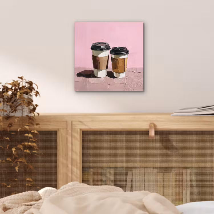 Koffiebekers - Deksel - Verf - Textuur aluminium wit klein -sfeer3