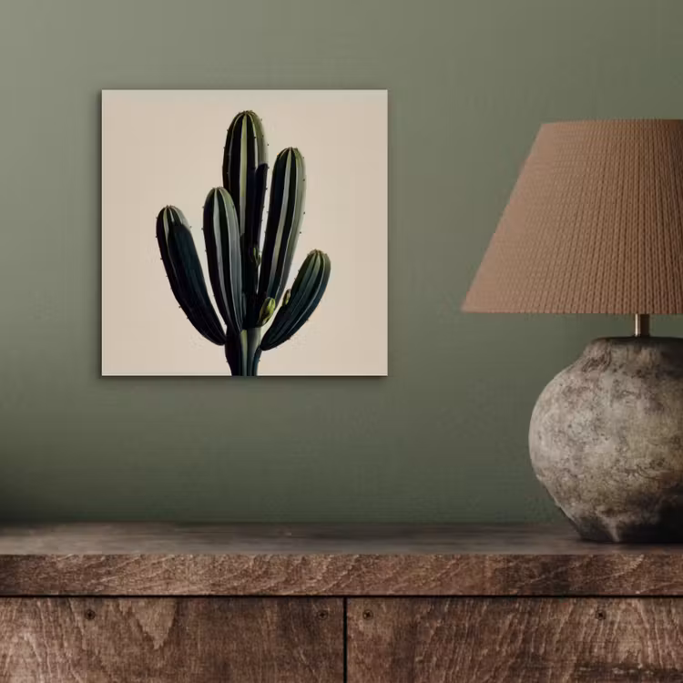 Cactus - Subtiel - Groen aluminium wit klein -sfeer2