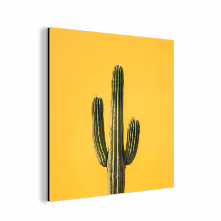 Cactus - Groen - Minimalistisch aluminium wit klein -3d