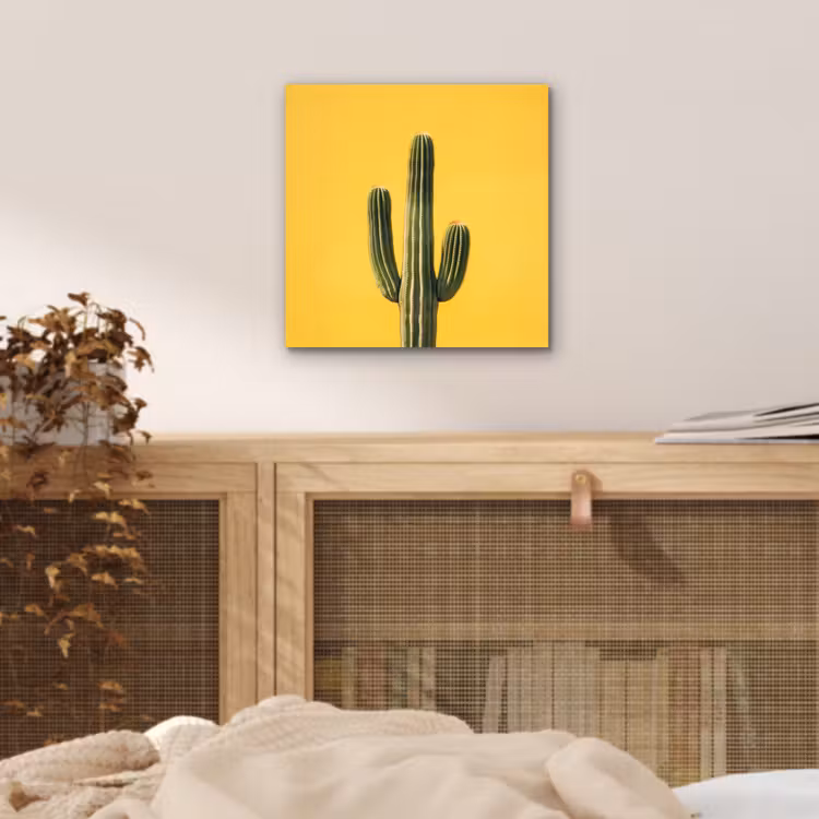 Cactus - Groen - Minimalistisch aluminium wit klein -sfeer3