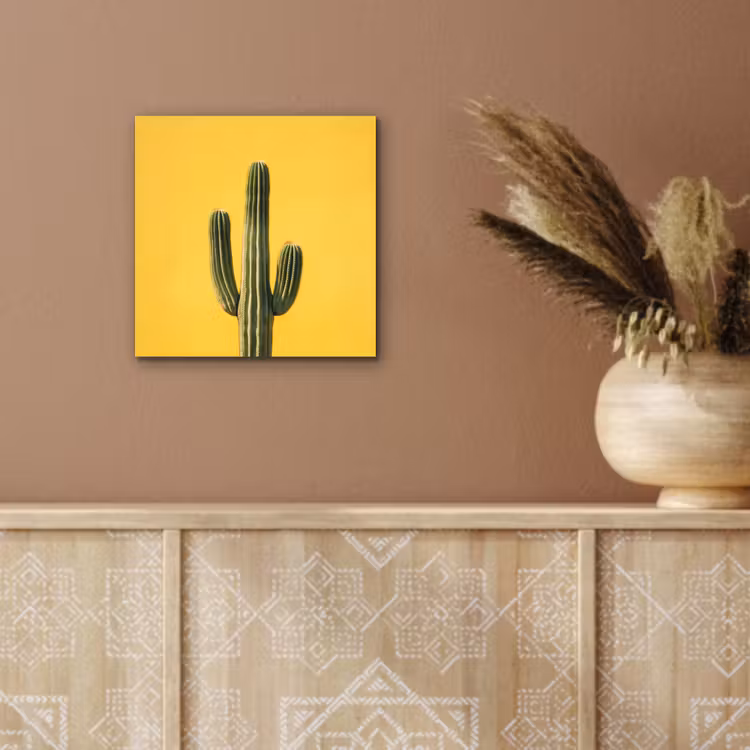 Cactus - Groen - Minimalistisch aluminium wit klein -sfeer4