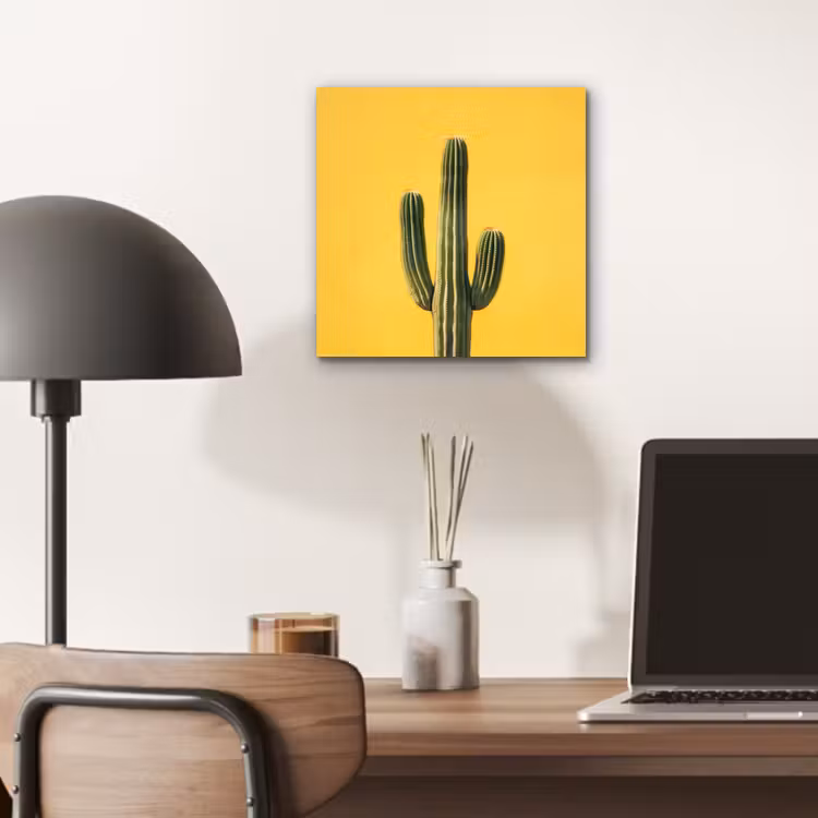 Cactus - Groen - Minimalistisch aluminium wit klein -sfeer5