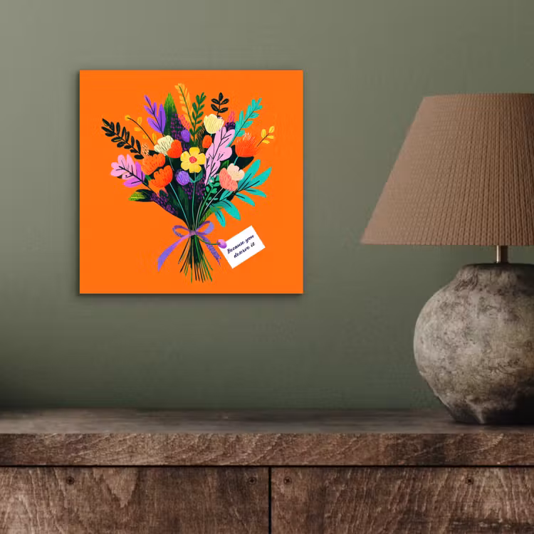 Kaartje - Boeket - Bloemen aluminium wit klein -sfeer2
