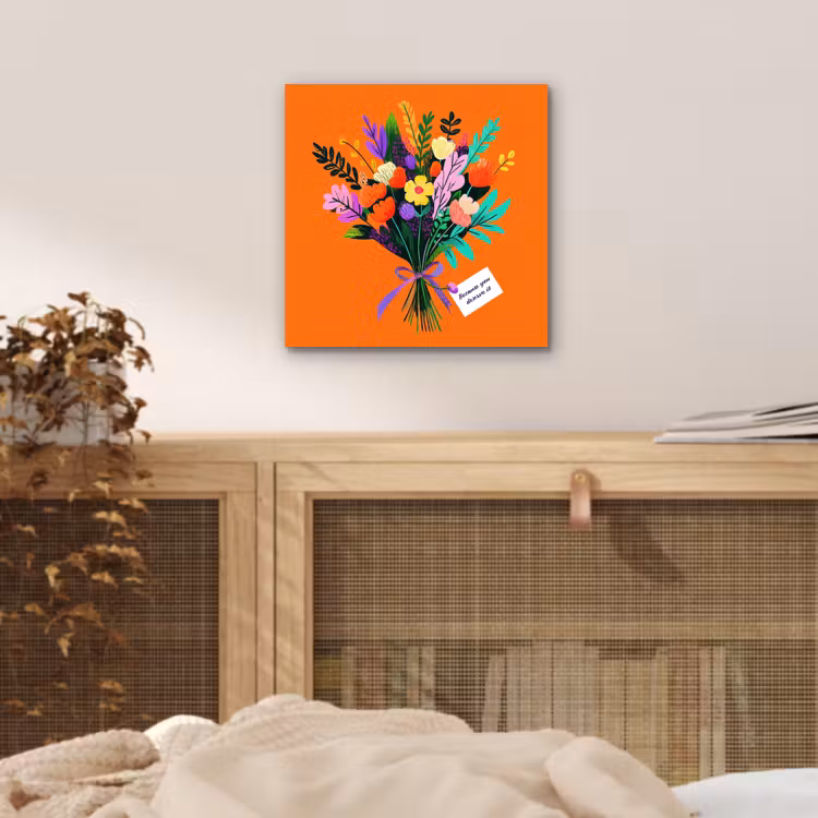Kaartje - Boeket - Bloemen aluminium wit klein -sfeer3