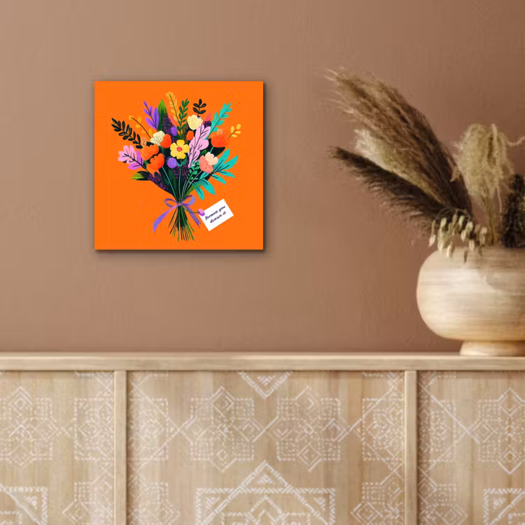 Kaartje - Boeket - Bloemen aluminium wit klein -sfeer4