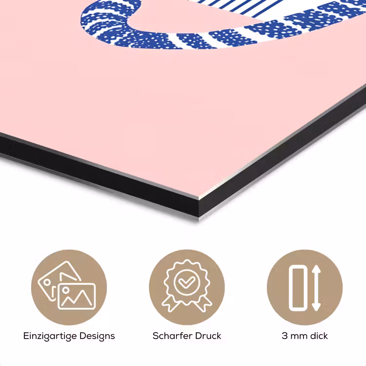 Kat - Illustratie - Minimalistisch - Roze aluminium wit klein -closeup_DE
