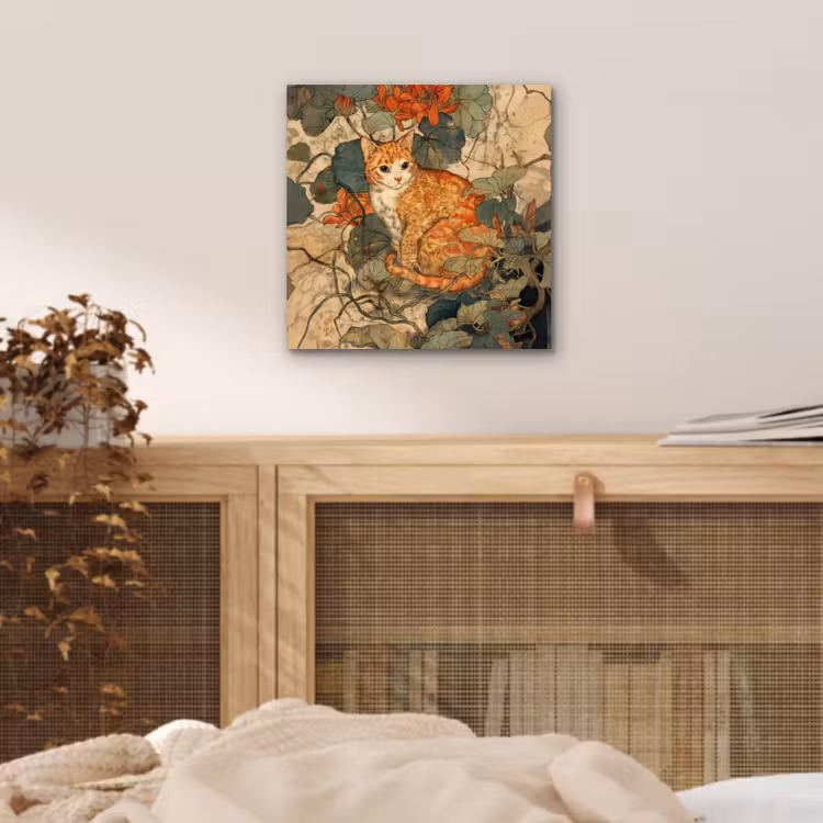 Kat - Sierlijk - Bloemen aluminium wit klein -sfeer3