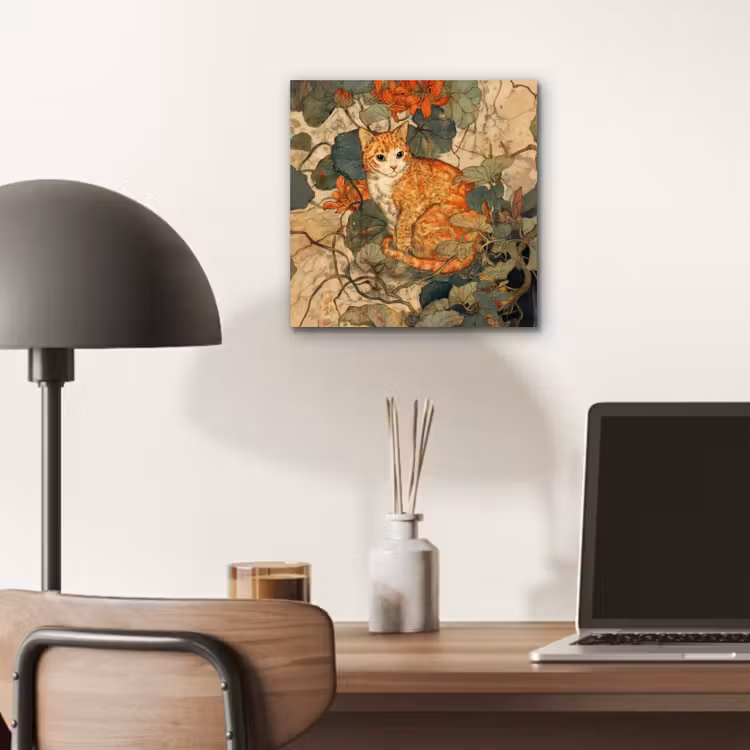 Kat - Sierlijk - Bloemen aluminium wit klein -sfeer5