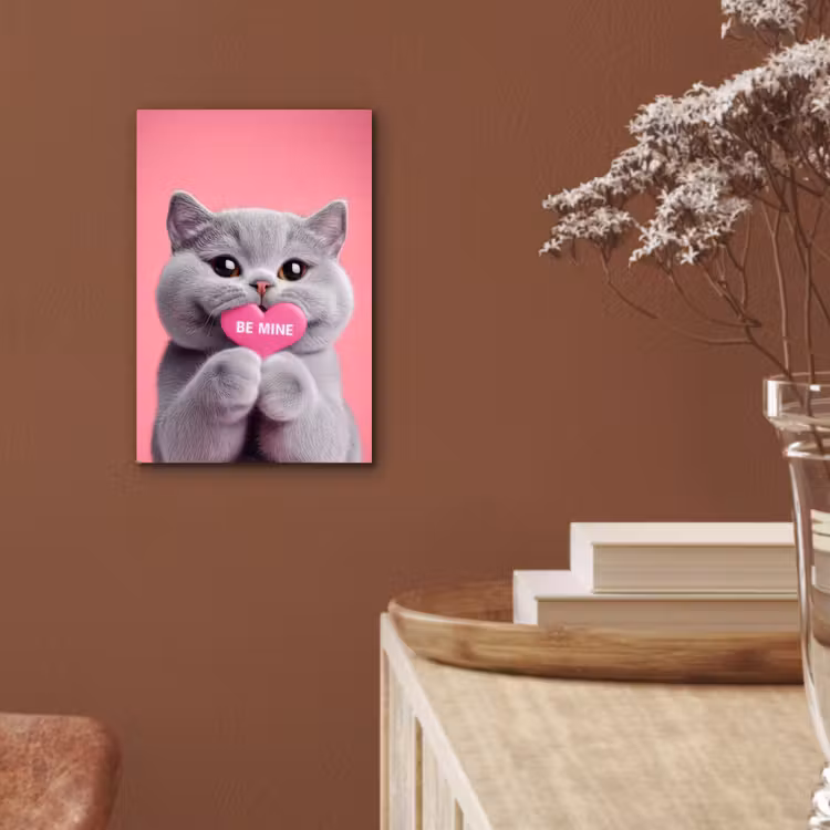 Kat - Valentijn - Roze - Liefde aluminium wit klein -sfeer4