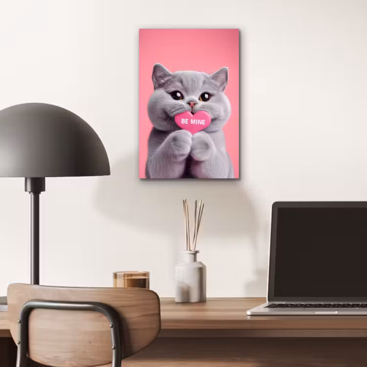 Kat - Valentijn - Roze - Liefde aluminium wit klein -sfeer5
