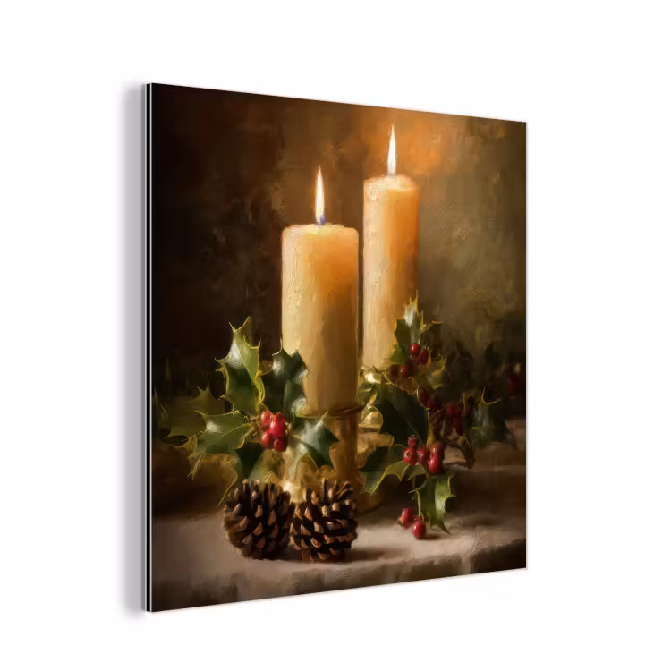 Kaarslicht - Kerst - Veelkleurig aluminium wit klein -3d