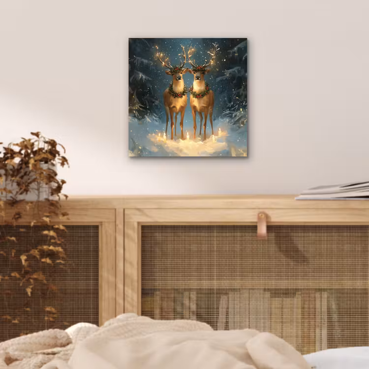 Dennensprookje - Rendier - Nacht aluminium wit klein -sfeer3