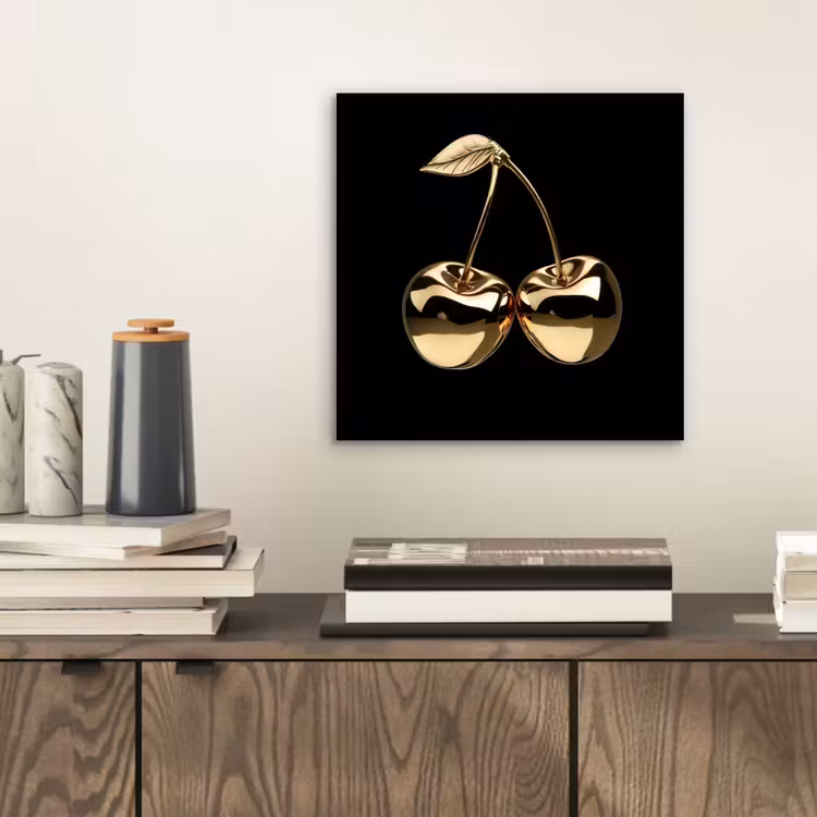 Kersen - Zwart - Goud - Chrome aluminium wit klein -sfeer1