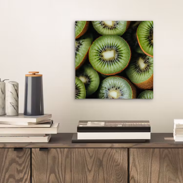 Kiwi - Fruit - Groen aluminium wit klein -sfeer1