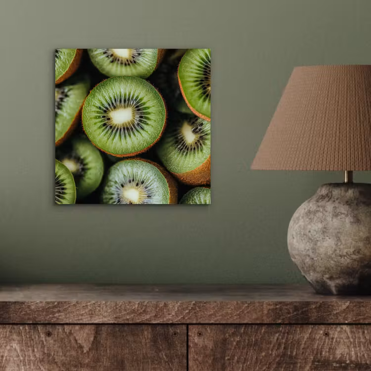 Kiwi - Fruit - Groen aluminium wit klein -sfeer2