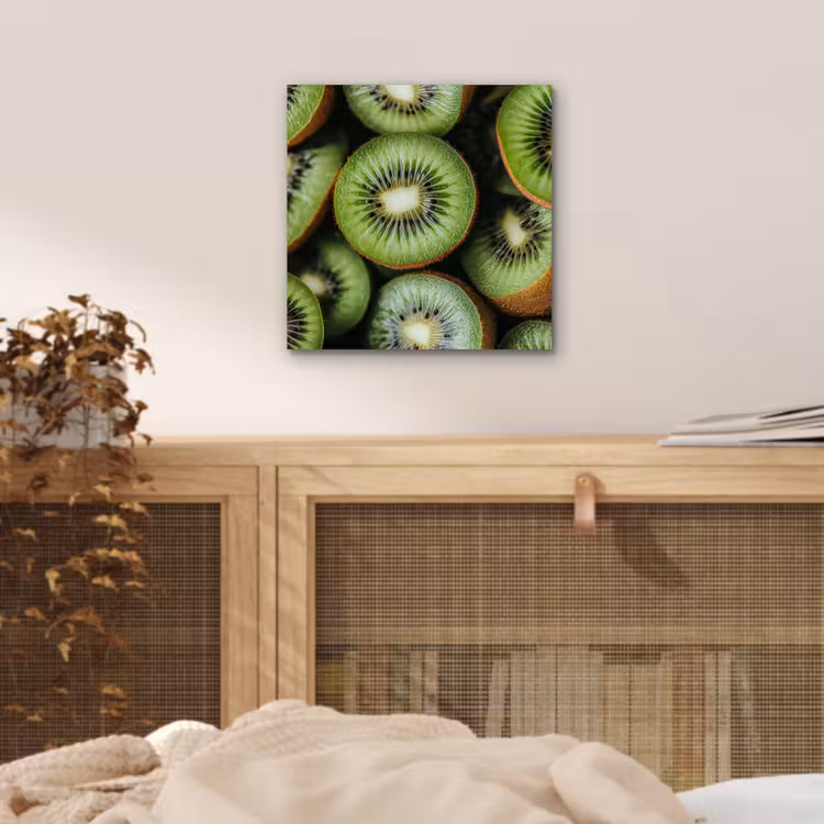 Kiwi - Fruit - Groen aluminium wit klein -sfeer3