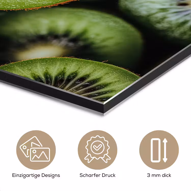 Kiwi - Fruit - Groen aluminium wit klein -closeup_DE
