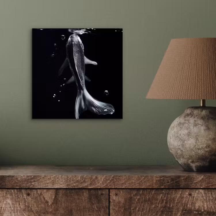 Koi - Vissen - Water - Zwart aluminium wit klein -sfeer2