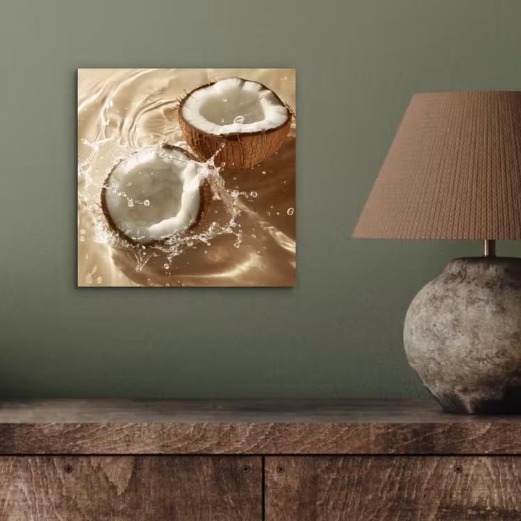 Kokosnoot - Water - Beige - Spetters aluminium wit klein -sfeer2