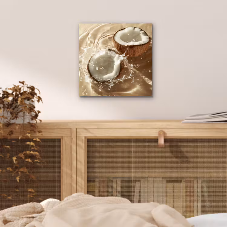 Kokosnoot - Water - Beige - Spetters aluminium wit klein -sfeer3