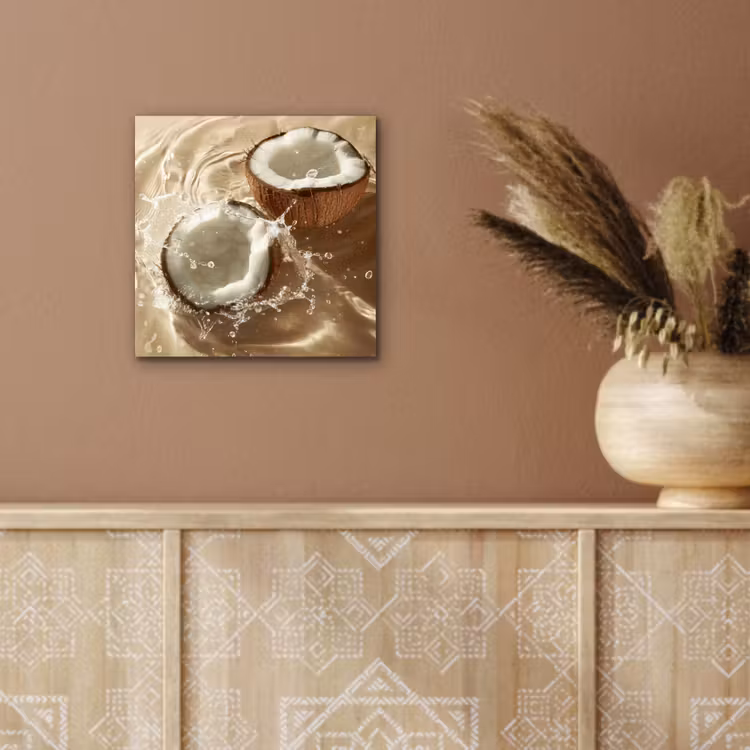 Kokosnoot - Water - Beige - Spetters aluminium wit klein -sfeer4