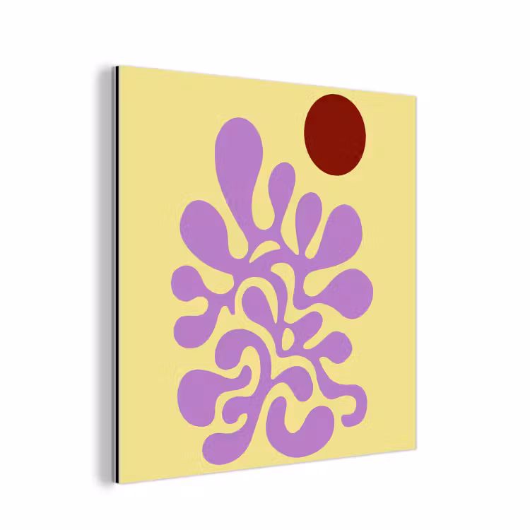 Koraal - Cirkel - Abstract - Geel aluminium wit klein -3d