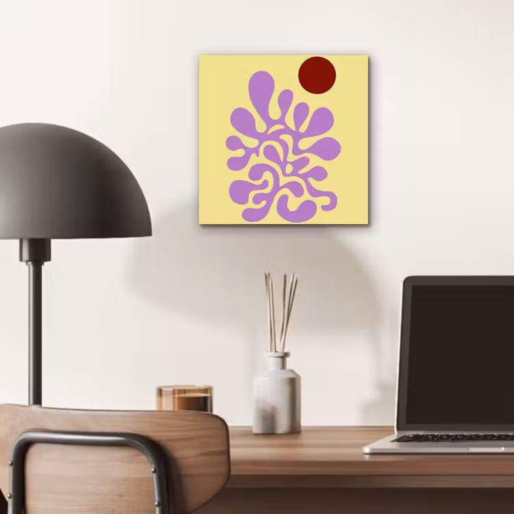 Koraal - Cirkel - Abstract - Geel aluminium wit klein -sfeer5